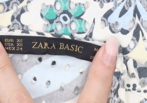 Zara Women’s Multicoloured XS Sleeveless Floral Blouse