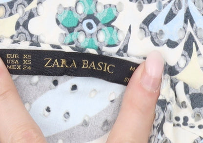 Zara Women’s Multicoloured XS Sleeveless Floral Blouse