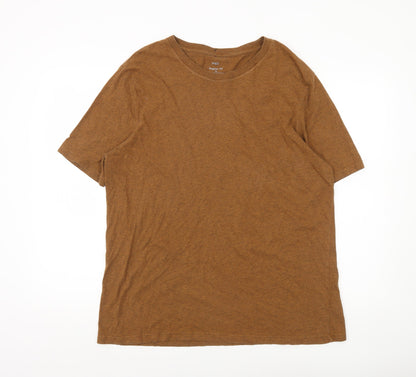 Marks and Spencer Men’s Brown XL Regular Fit Cotton T-Shirt
