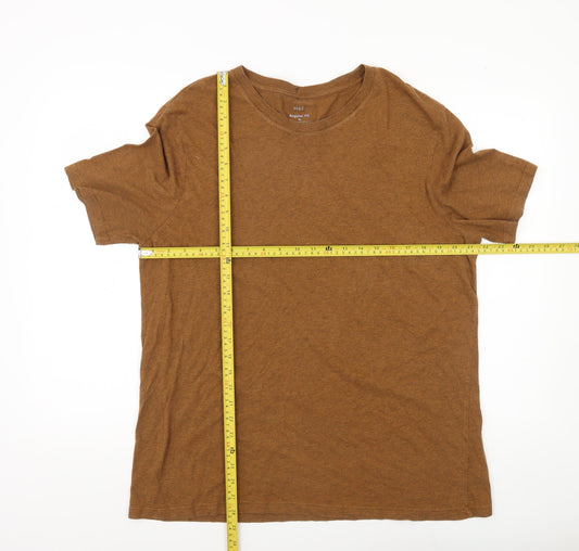 Marks and Spencer Men’s Brown XL Regular Fit Cotton T-Shirt