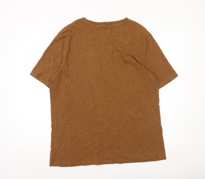 Marks and Spencer Men’s Brown XL Regular Fit Cotton T-Shirt