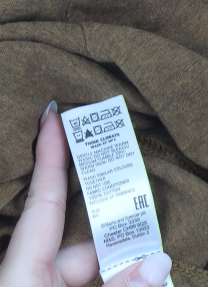 Marks and Spencer Men’s Brown XL Regular Fit Cotton T-Shirt