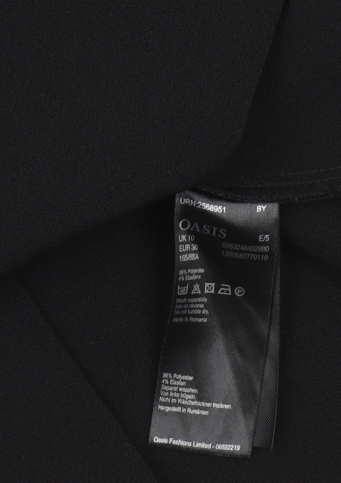 Oasis Women’s Black Shift Dress Size 10 Sleeveless Zip Classic Workwear