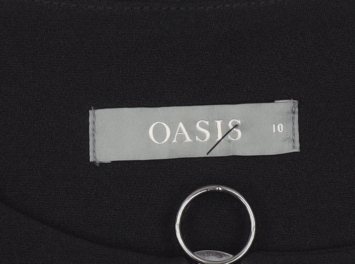 Oasis Women’s Black Shift Dress Size 10 Sleeveless Zip Classic Workwear