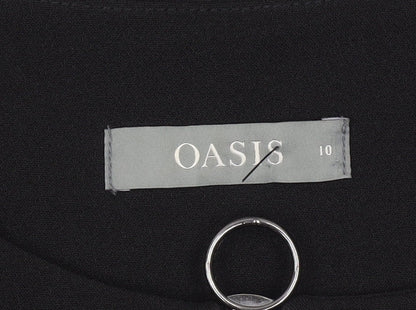 Oasis Women’s Black Shift Dress Size 10 Sleeveless Zip Classic Workwear