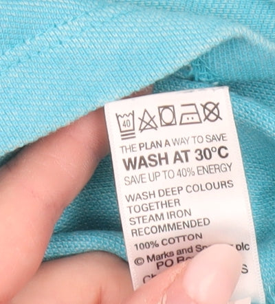 Marks and Spencer Men’s Blue Polo Shirt Size M Cotton Short Sleeve