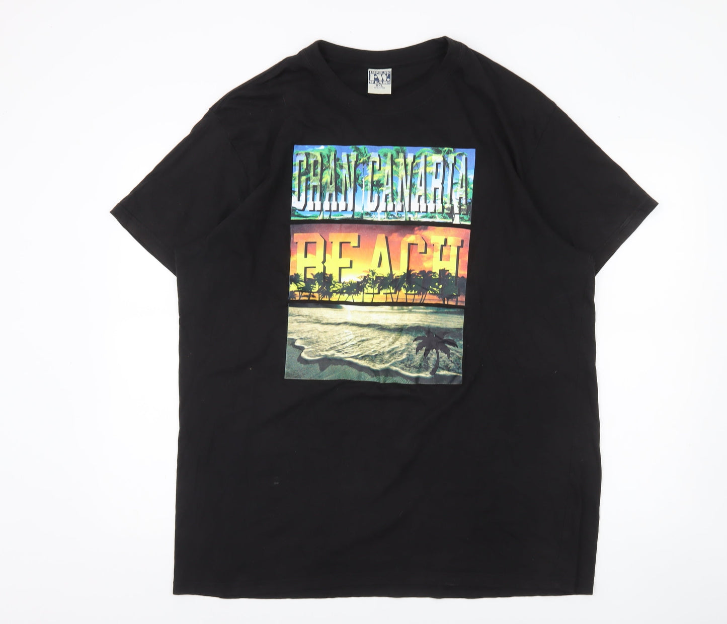 Impulse Wear Men’s Black 2XL Gran Canaria Beach Graphic T-Shirt