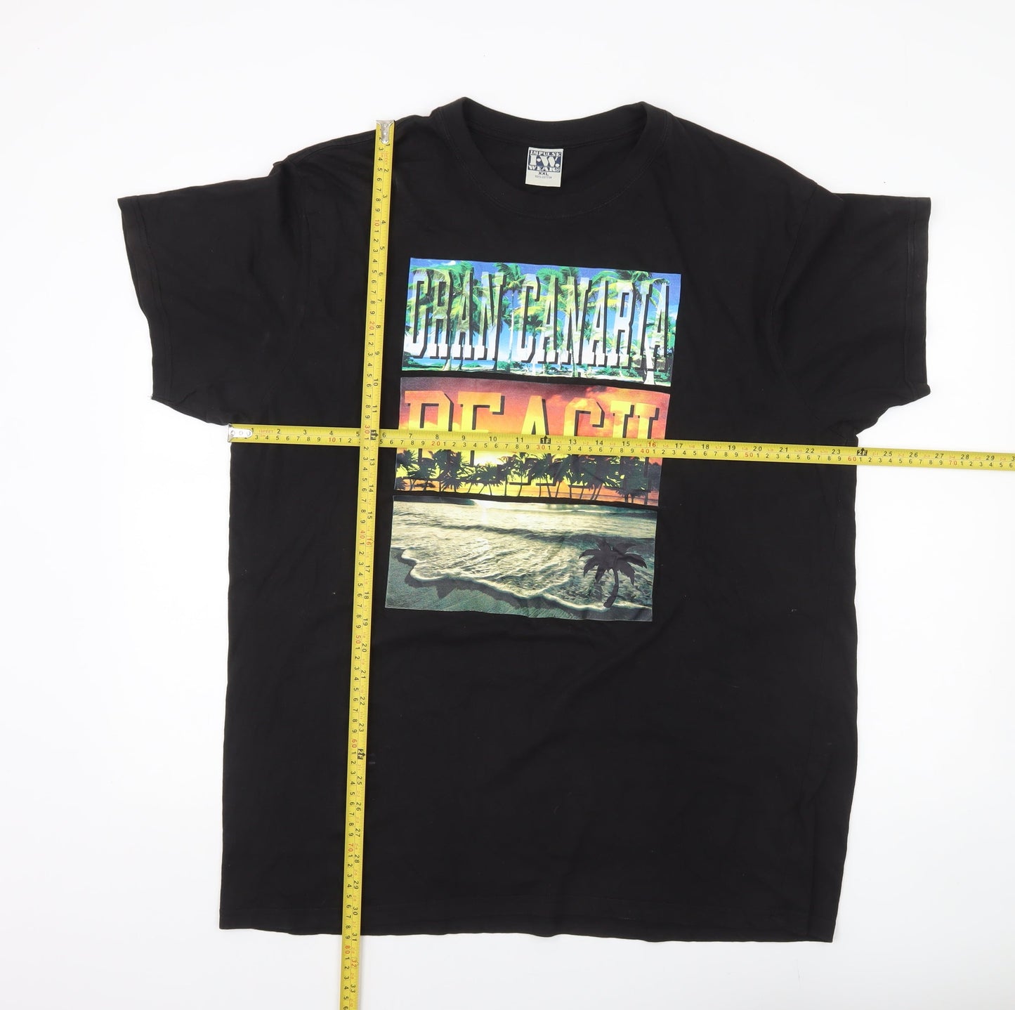 Impulse Wear Men’s Black 2XL Gran Canaria Beach Graphic T-Shirt