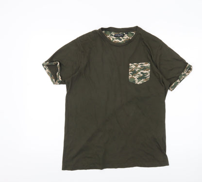 Mens UK Size M Brave Soul Green  T-Shirt