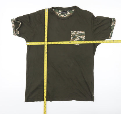 Mens UK Size M Brave Soul Green  T-Shirt