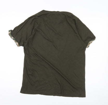 Mens UK Size M Brave Soul Green  T-Shirt