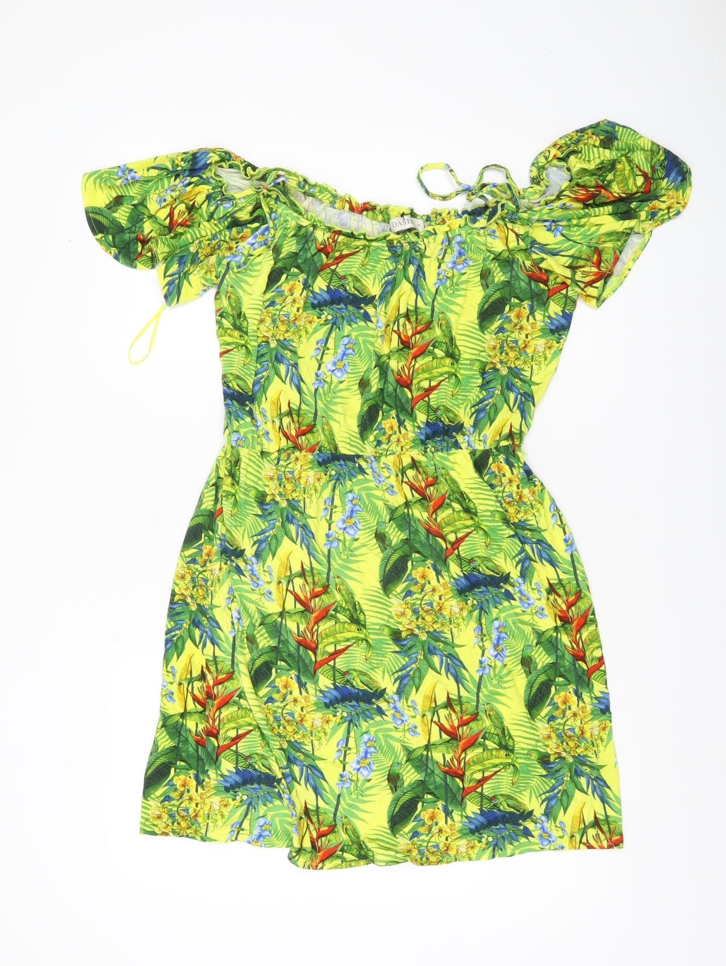 Oasis Women’s Multicoloured Tropical Off Shoulder Skater Dress M