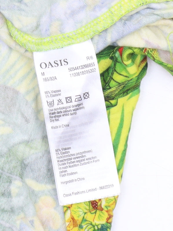 Oasis Women’s Multicoloured Tropical Off Shoulder Skater Dress M