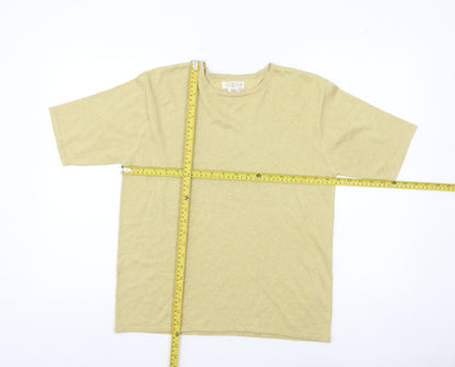 Yarnworks Womens Gold Glitter Knit Pullover Jumper Size S