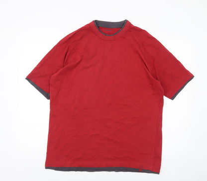 Peter Storm Men's Red Crew Neck Cotton T-Shirt L
