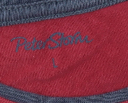 Peter Storm Men's Red Crew Neck Cotton T-Shirt L