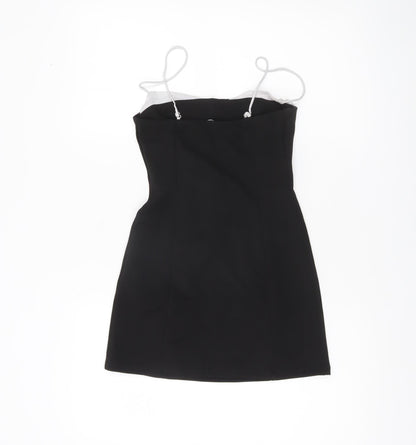 Pull&Bear Women’s Black Bodycon Short Dress Size 8 Sleeveless