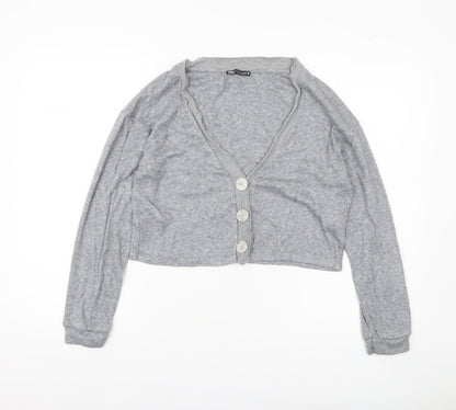 Womens UK Size S Zara Grey Cardigan Jumper