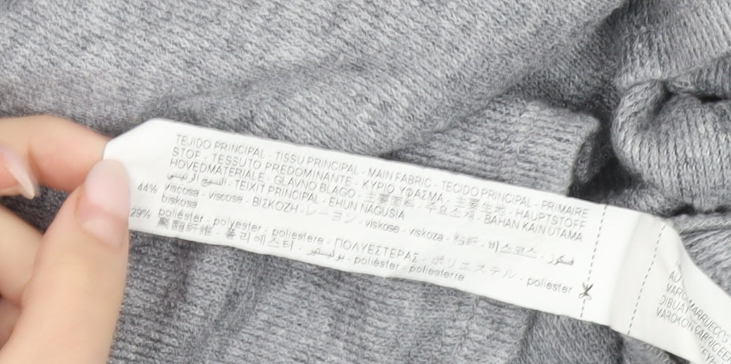 Womens UK Size S Zara Grey Cardigan Jumper