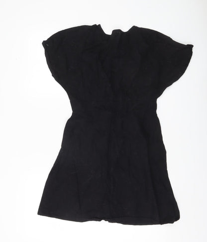 ASOS Women’s Black Size 6 Short Shirt Dress Cotton V-Neck Casual