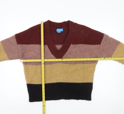 M.i.h Jeans Womens Multicoloured Striped V-Neck Jumper XS