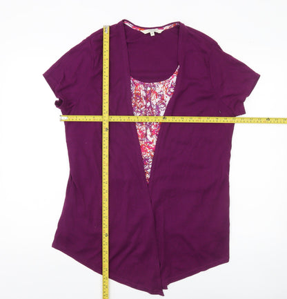 Debenhams Womens Purple Short Sleeve Scoop Neck Top Size 18