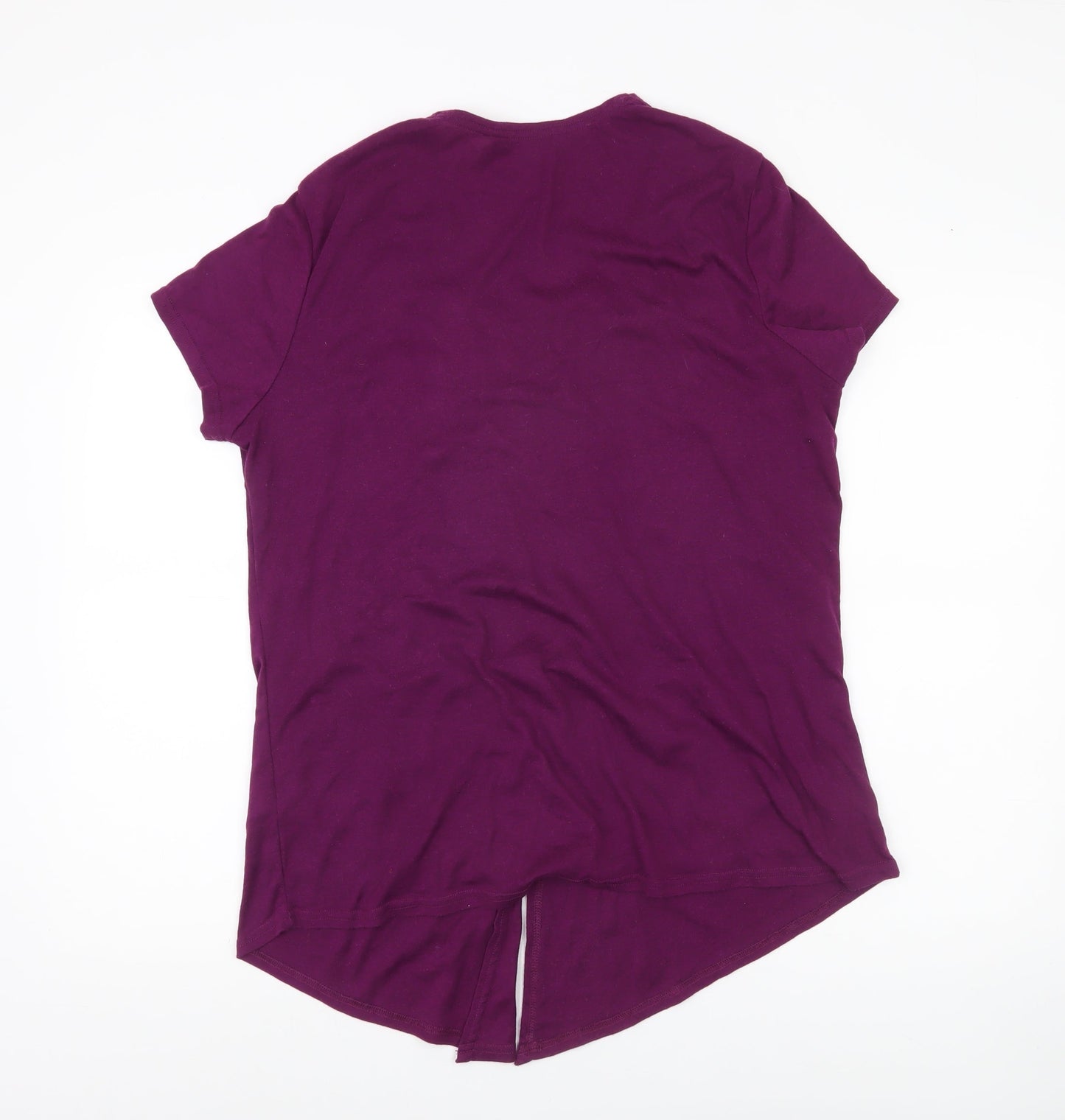 Debenhams Womens Purple Short Sleeve Scoop Neck Top Size 18