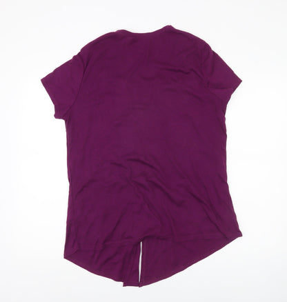 Debenhams Womens Purple Short Sleeve Scoop Neck Top Size 18