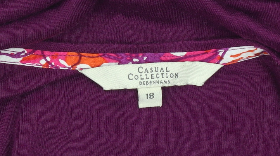 Debenhams Womens Purple Short Sleeve Scoop Neck Top Size 18