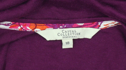 Debenhams Womens Purple Short Sleeve Scoop Neck Top Size 18