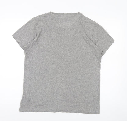 Pierre Cardin Mens Grey Crew Neck Jersey Cotton T-Shirt Size L