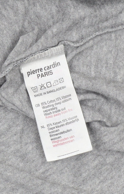 Pierre Cardin Mens Grey Crew Neck Jersey Cotton T-Shirt Size L