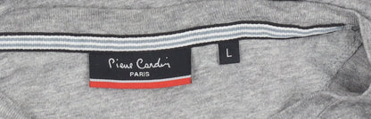 Pierre Cardin Mens Grey Crew Neck Jersey Cotton T-Shirt Size L