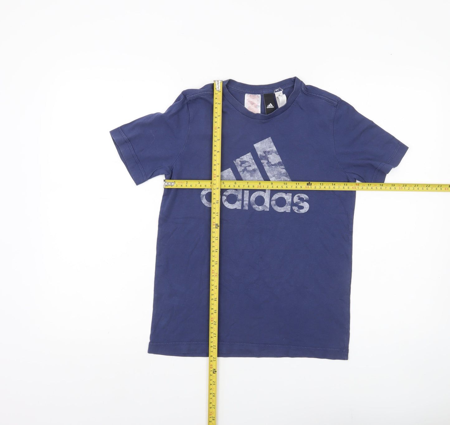 Adidas Boys Blue 11-12 Years Short Sleeve Logo T-Shirt