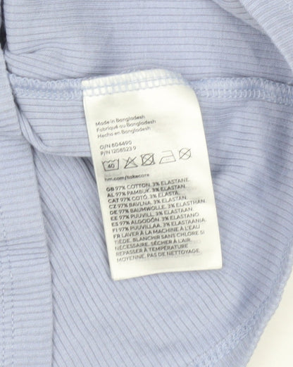 H&M Girls Blue Garfield Long Sleeve Cropped T-Shirt Size 14 Years