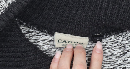 C&A Mens Grey Fair Isle Knit Wool Pullover Jumper Size M