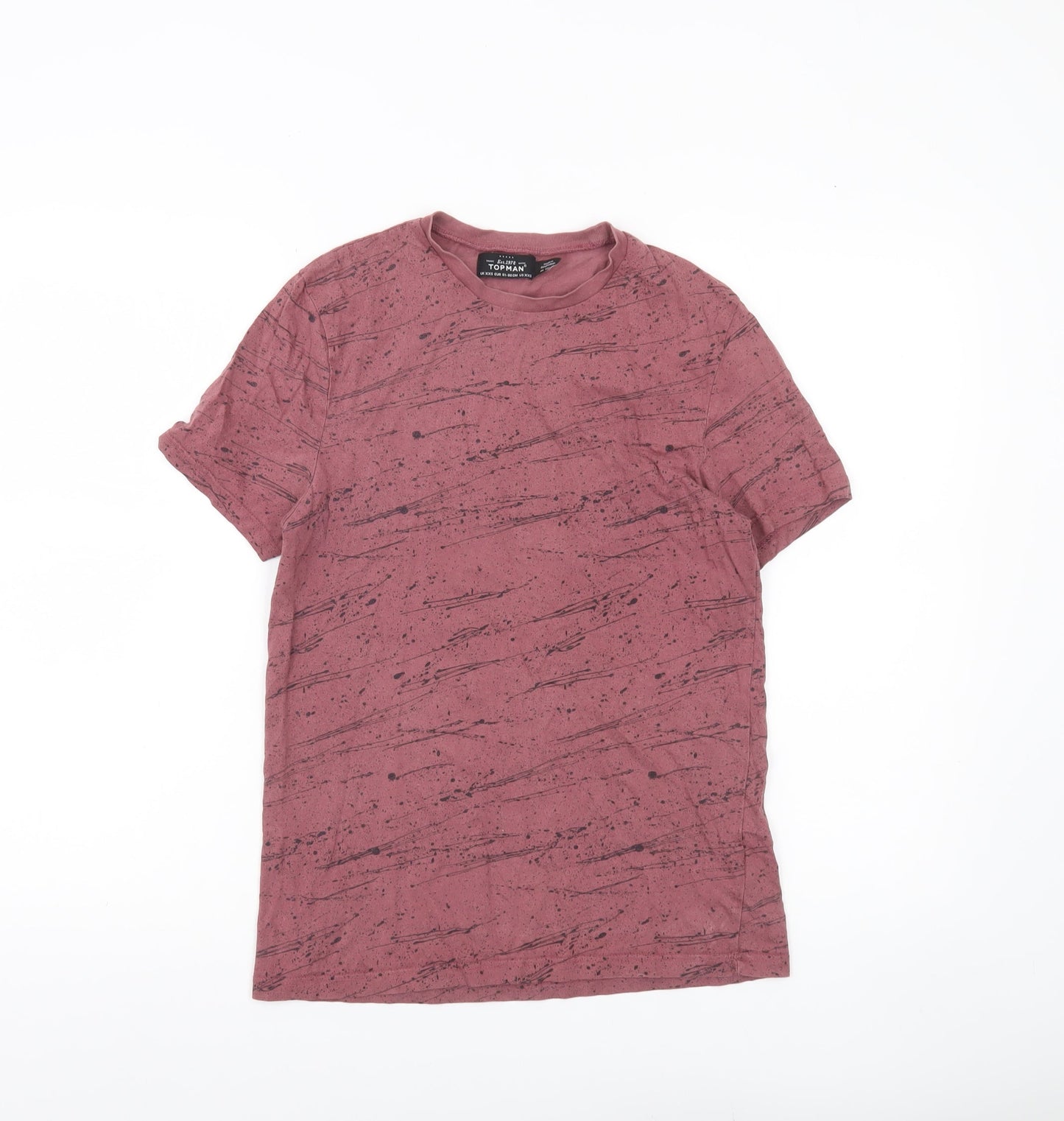 Topman Mens Red XXS Graphic Print Short Sleeve Crew Neck T-Shirt