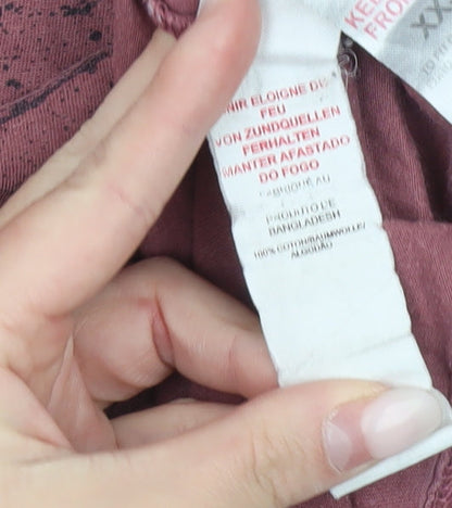 Topman Mens Red XXS Graphic Print Short Sleeve Crew Neck T-Shirt