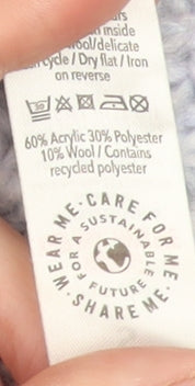 George Women Blue Knit Cardigan Size S V-Neck Long Sleeve