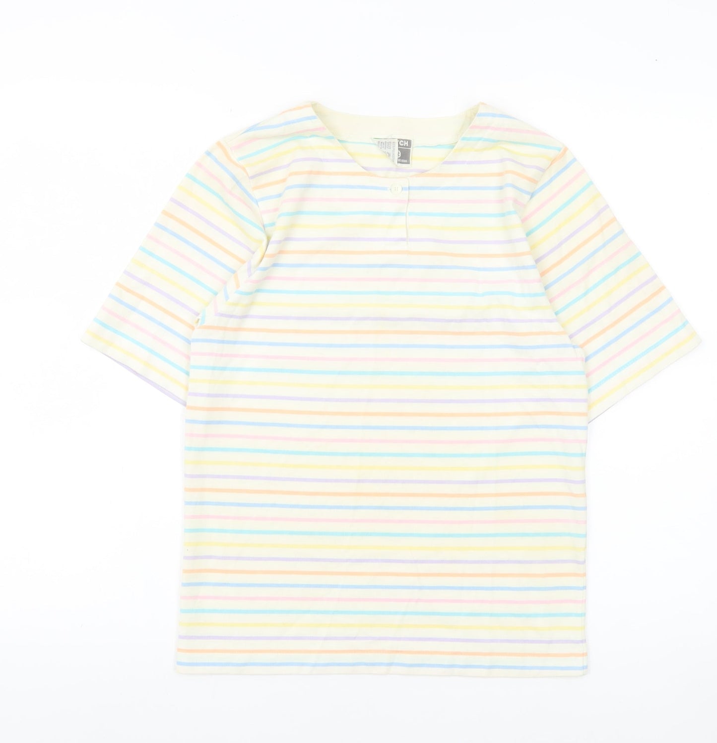 Top Notch Women’s Multicoloured Stripe Cotton T-Shirt Size 12