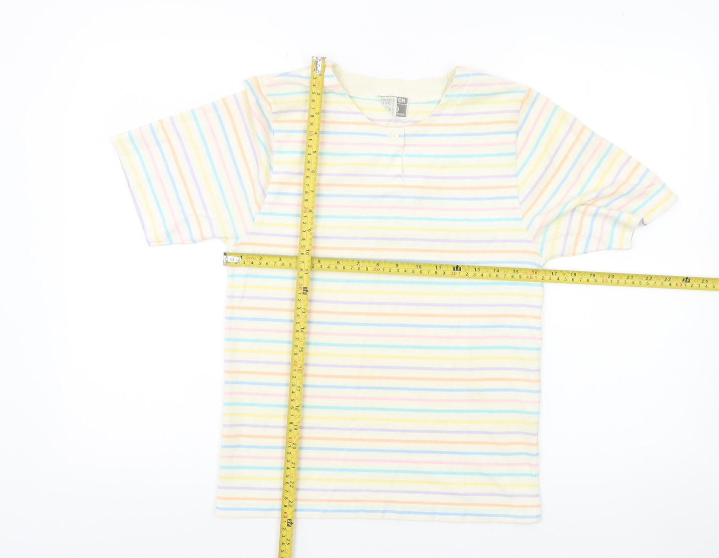 Top Notch Women’s Multicoloured Stripe Cotton T-Shirt Size 12