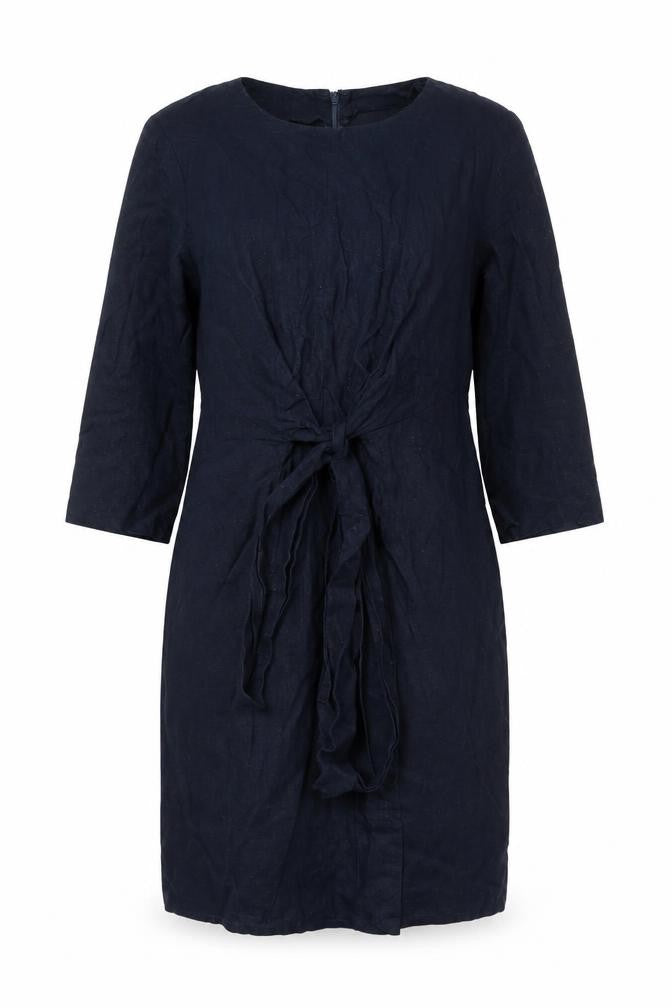 ASOS Women’s Blue Linen Blend Sheath Dress UK 10 Knee Length 3/4 Sleeve