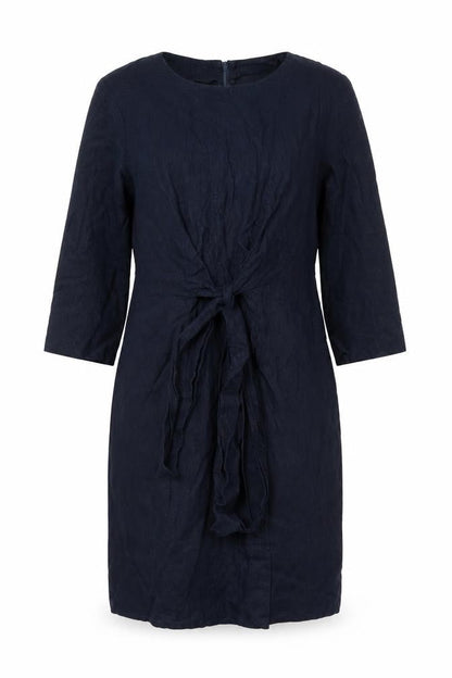 ASOS Women’s Blue Linen Blend Sheath Dress UK 10 Knee Length 3/4 Sleeve