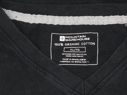 Mountain Warehouse Mens Black XL V-Neck Cotton T-Shirt