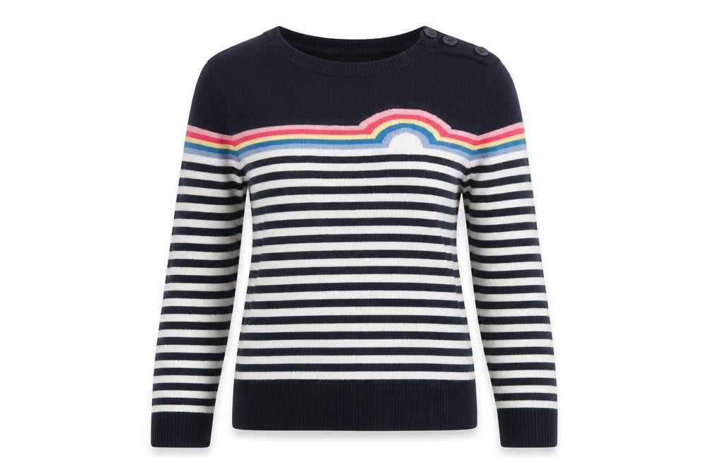 Cath Kidston Womens XS Multicoloured Striped Crew Neck Jumper