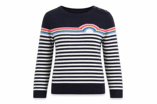 Cath Kidston Womens XS Multicoloured Striped Crew Neck Jumper