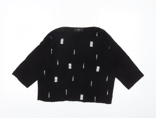 Womens UK Size 12 NEXT Black Pullover Jumper