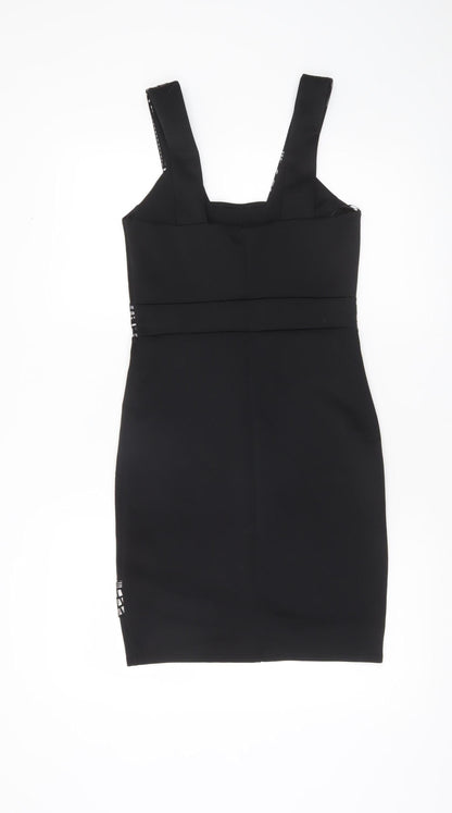 Miss Selfridge Women’s Black Bodycon Party Dress Size 8 Sleeveless V-Neck