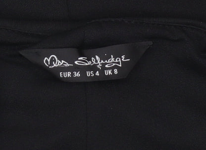 Miss Selfridge Women’s Black Bodycon Party Dress Size 8 Sleeveless V-Neck