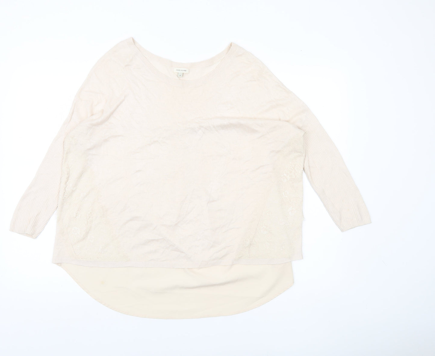 Womens UK Size 12 River Island Beige Pullover Jumper